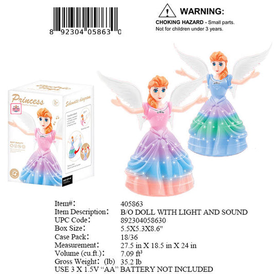 5.5X5.3X8.6"B/O BUMPNGO DANCING ANGEL PRINCESS