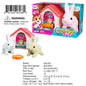 11.6X6.5X7.5"B/O IC PLUSH RABBIT & PET HOUSE  PLAY