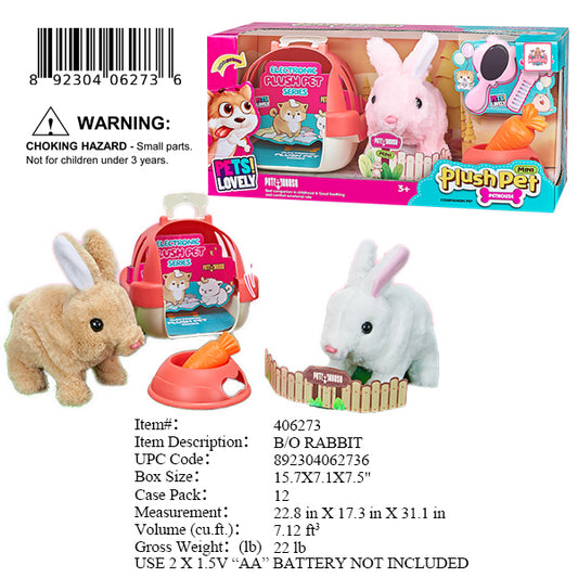 15.7X7.1X7.5"B/O IC PLUSH RABBIT CARE PLAYSET