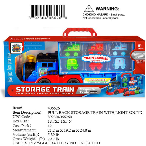 18.7X5.1X7.6"TRAIN CARRIER MAGENTIC TRAIN SET