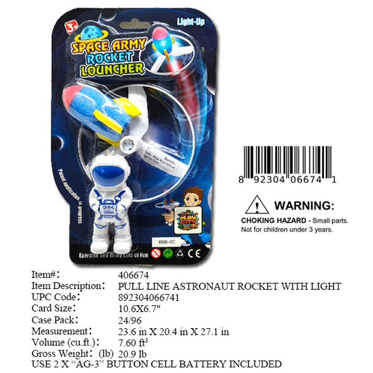 10.6X6.7"ASTRONAUT SPIN ROCKET LAUNCHER