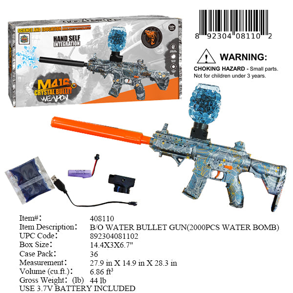 14.4X3X6.7"B/O WATER GEL BLASTER GUN