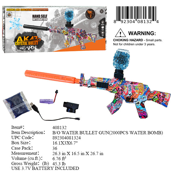 16.1X3X6.7"B/O WATER GEL BLASTER GUN
