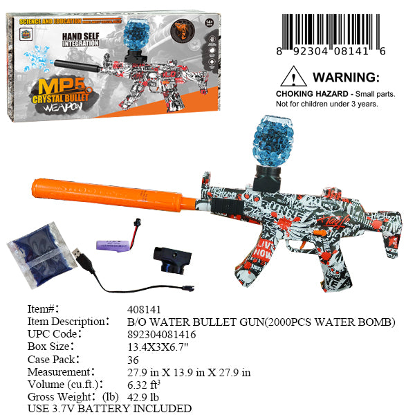 13.4X3X6.7"B/O WATER GEL BLASTER GUN