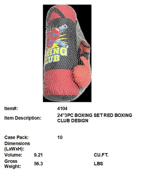 24" 3PCS BOXING SET RED BOXING CLUB