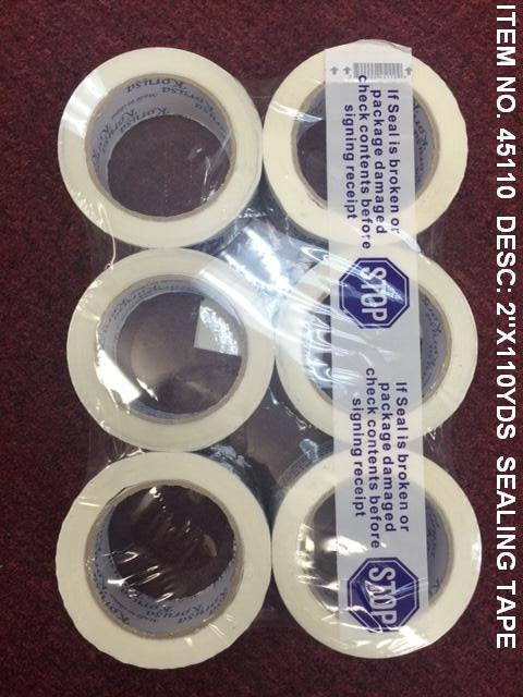 2"X110YD "STOP" WHITE SEALING TAPE