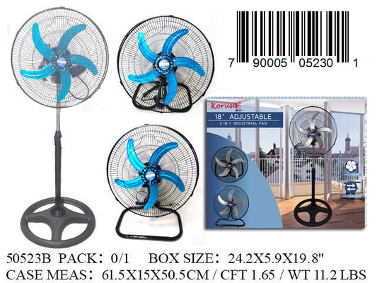 18"KORUSA IND'L FAN 5BL/BLK
