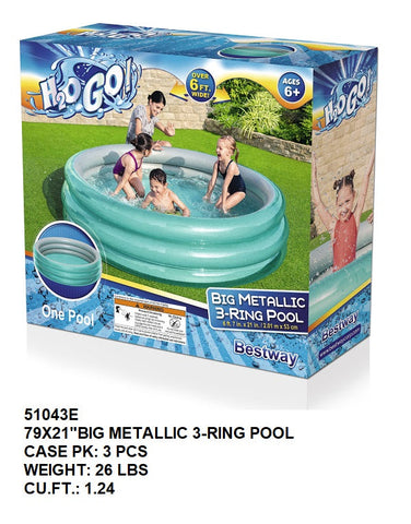 H2OGO! 9X21"BIG METALLIC 3-RING POOL