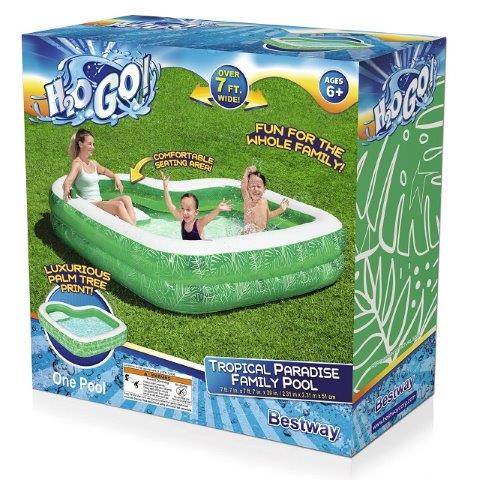 H2OGO! 7'7"X7'7"X20" TROPICAL PARADISE FAMILY POOL