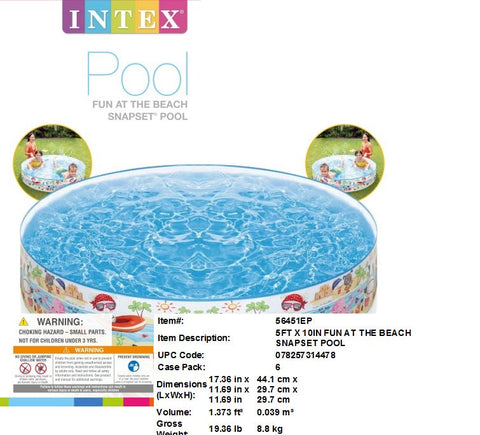 5FTX10"INTEX SNAPSET POOL