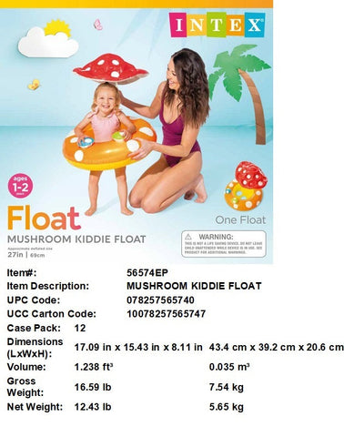 27"INTEX MUSHROOM KIDDIE FLOAT AGE 1-2