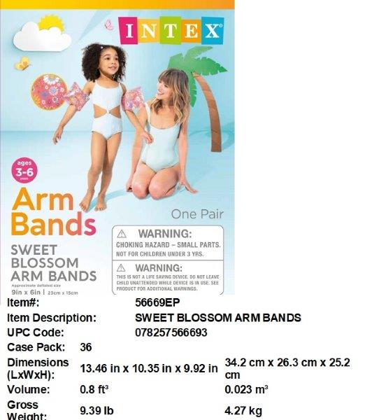 9X6"INTEX SWEET BLOSSOM ARM BANDS
