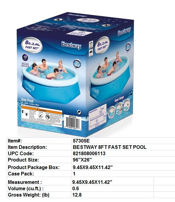 BESTWAY FAST SET 8FTX26" POOL