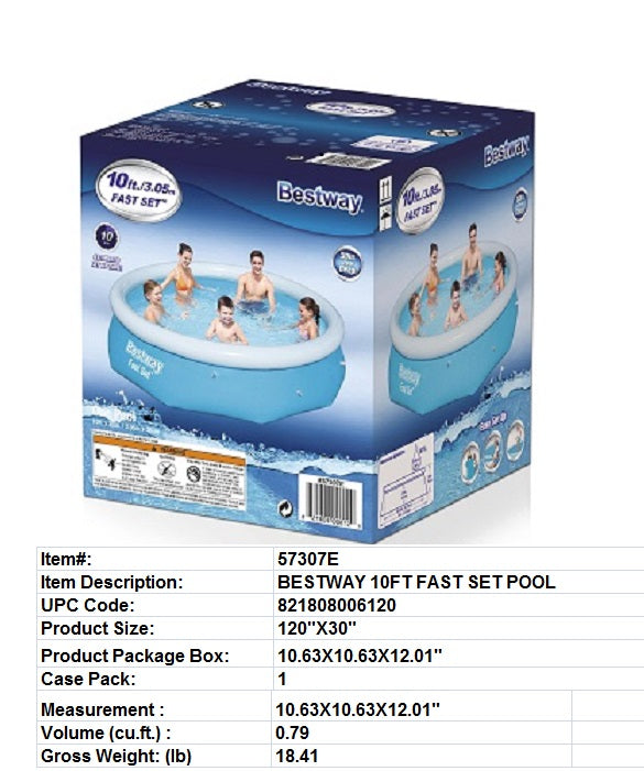 BESTWAY FAST SET 10FTX30"POOL