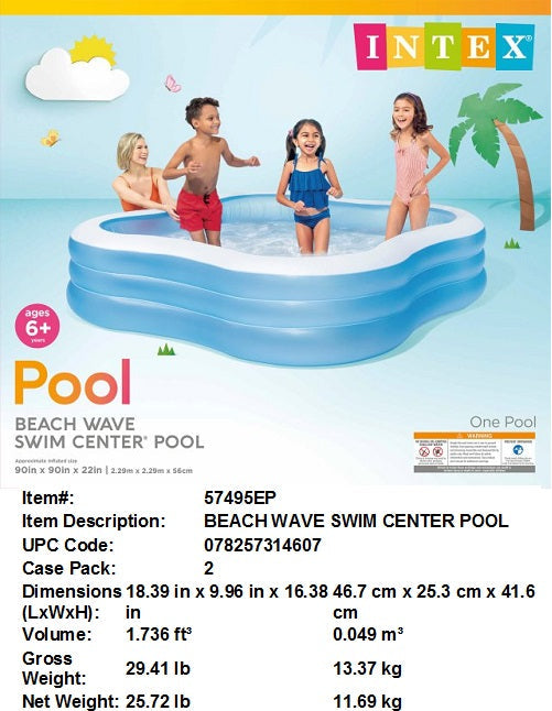 90X90X22"INTEX FAMILY POOL