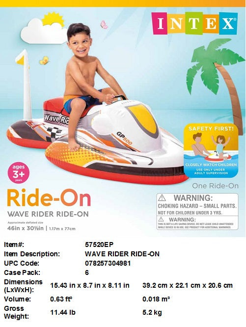 46"INTEX WAVE RIDER RIDE-ON AGES 3+