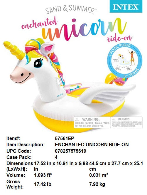 79X55X38"INTEX UNICORN RIDE-ON