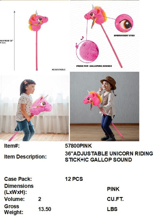 36"UNICORN RIDING ADJ STICK+IC GALLOP SOUND