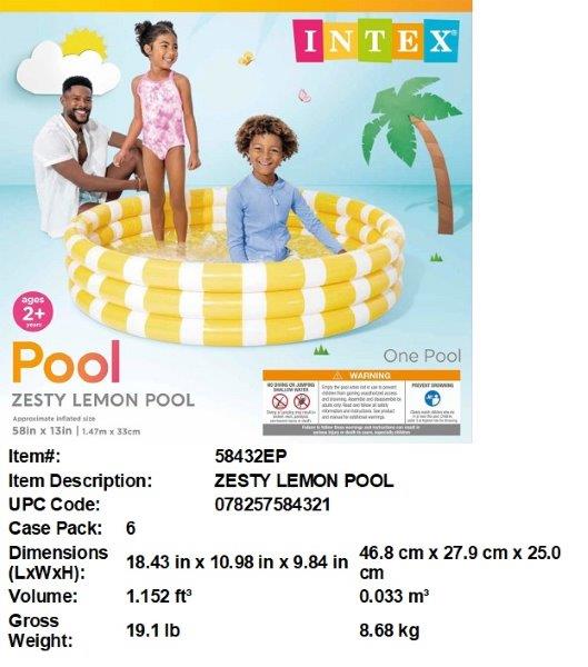 INTEX ZESTY LEMON POOL