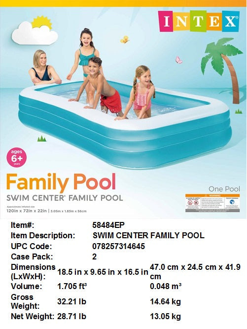 120X72X22"INTEX SWIM CENTER FAMILY POOL