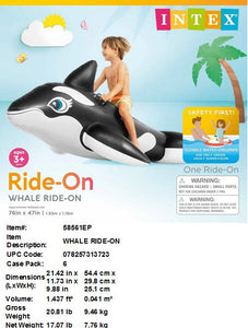 76X47"INTEX WHALE RIDE ON