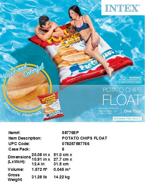 70X55"INTEX POTATO CHIPS FLOAT