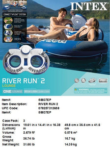 95X62"INTEX RIVER RUN 2 FLOAT & LOUNGE