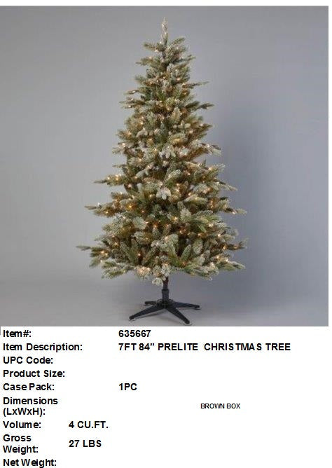 84" PRE-LITE FLOCKED XMAS TREE