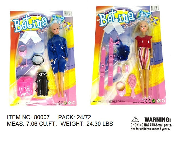 15X10"11"BETINA DOLL+BEAUTY SET