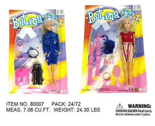 15X10"11"BETINA DOLL+BEAUTY SET