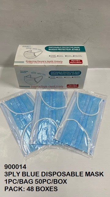 3PLY BLUE MASK 1PC BAG 50PC/BOX