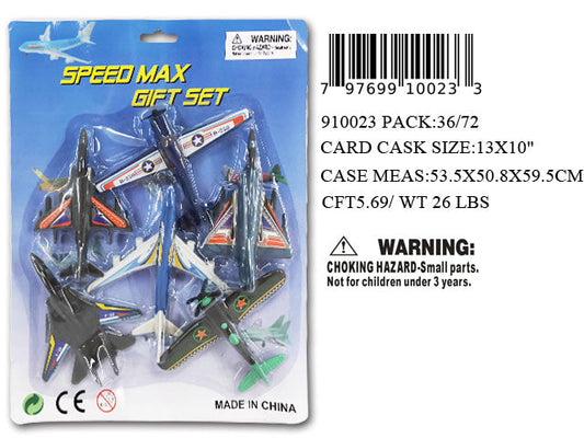 13X10"6PC F/W MIX JET AIR PLANES
