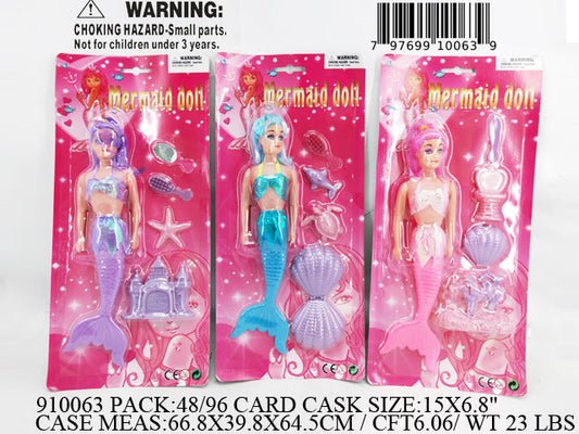 15X6.8"  MERMAID DOLL PLAY SET