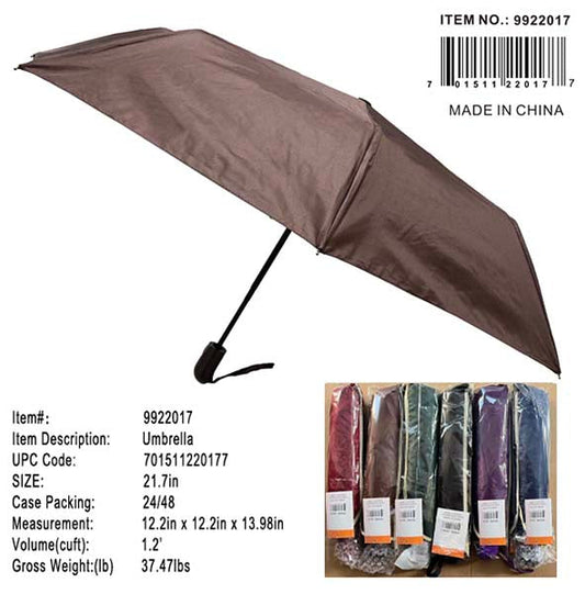 43"AUTO OPEN/CLS 3F UMBRELLA 6/A COL