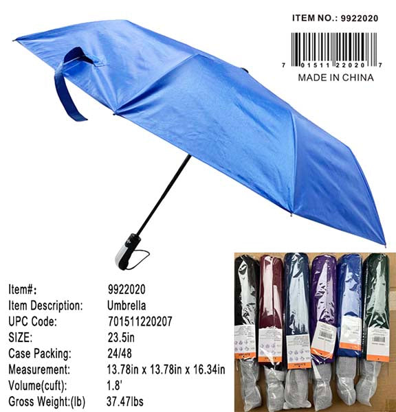 47"AUTO OPEN/CLS 3F UMBRELLA 6/A COL