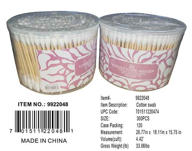 300PC COTTON SWAB PVC BOX