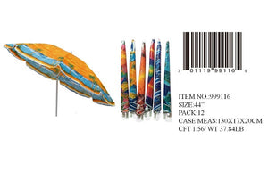 44" 7-1/2FT  BEACH UMBRELLA W/TILT 6 ASST.