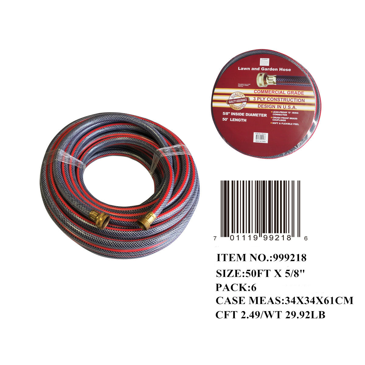 50FT PVC GARDENING WATER HOSE