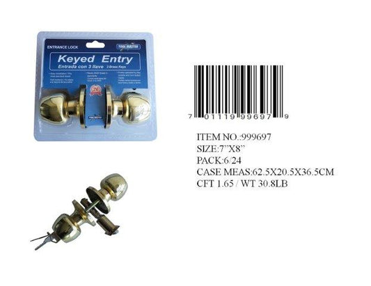 ENTRY DOOR LOCK+3KEYS GOLD COL