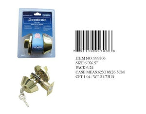 SINGLE DEADBOLT DOOR LOCK GOLD COL