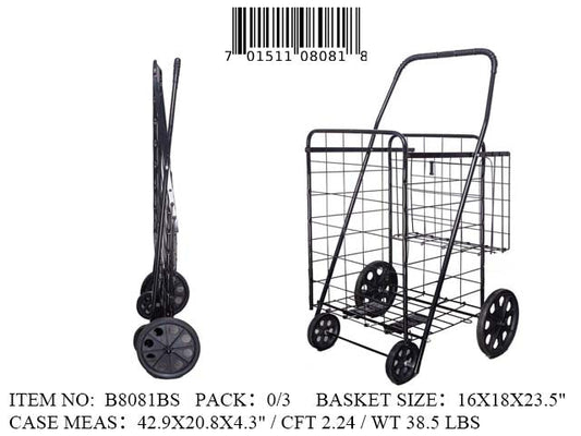 16X18X23.5"FOLDABLE CART+BASKET 1PC SHRINK PACK