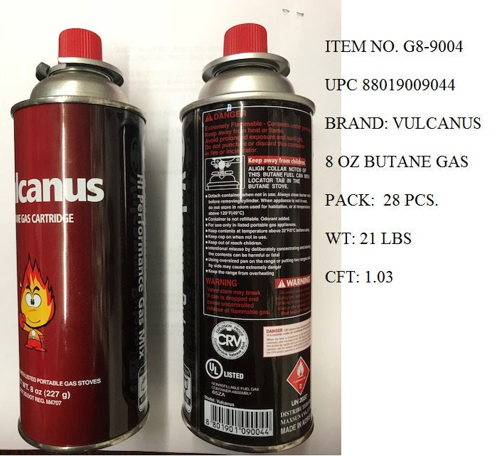 8 OZ BUTANE GAS VULCANUS