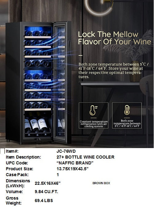 NAFFIC 27 BOTTLE WINE COOLER