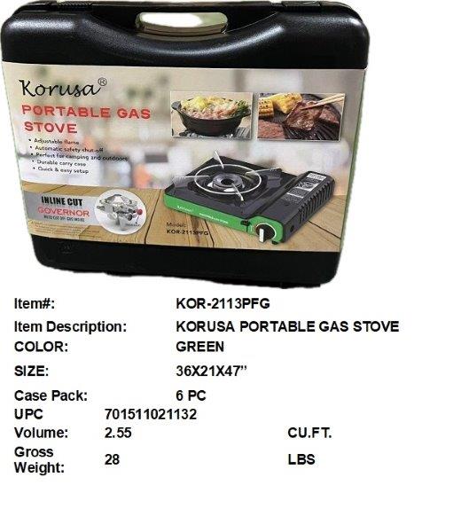 KORUSA PORTABLE GAS STOVE GREEN