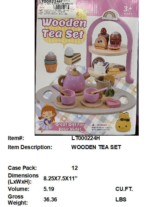 8.25X7.5X11"WOODEN TEA SET