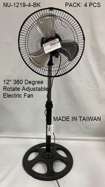 12"360 ROTATE STAND FAN BLACK