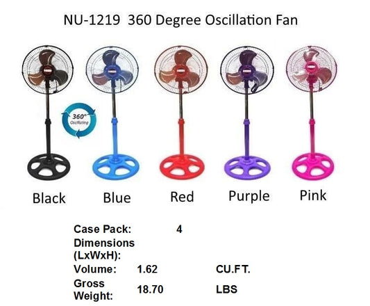 12"360 ROTATE STAND FAN BLUE