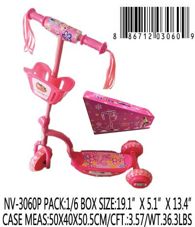 KIDS PINK 3 WHEELS KICK SCOOTER