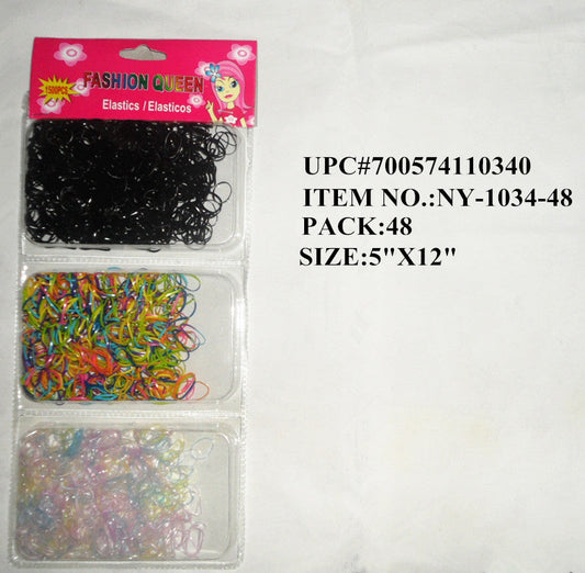 1500PC HAIR ELASTIC BANDS 3/A MIX COLORS