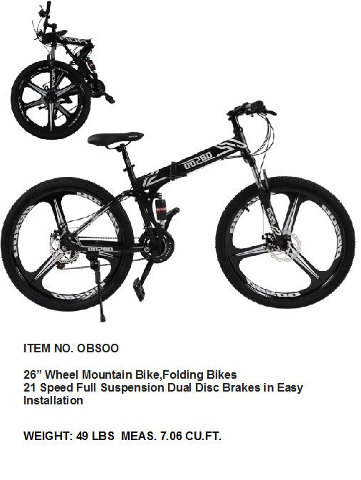 26"WH 21 SP FOLDABLE MOUNTAIN BICYCLE